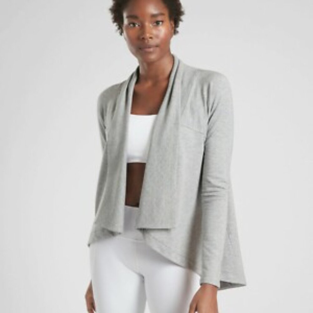 Athleta‎ Heather Gray Nirvana Wear Two Ways Wrap Cardigan